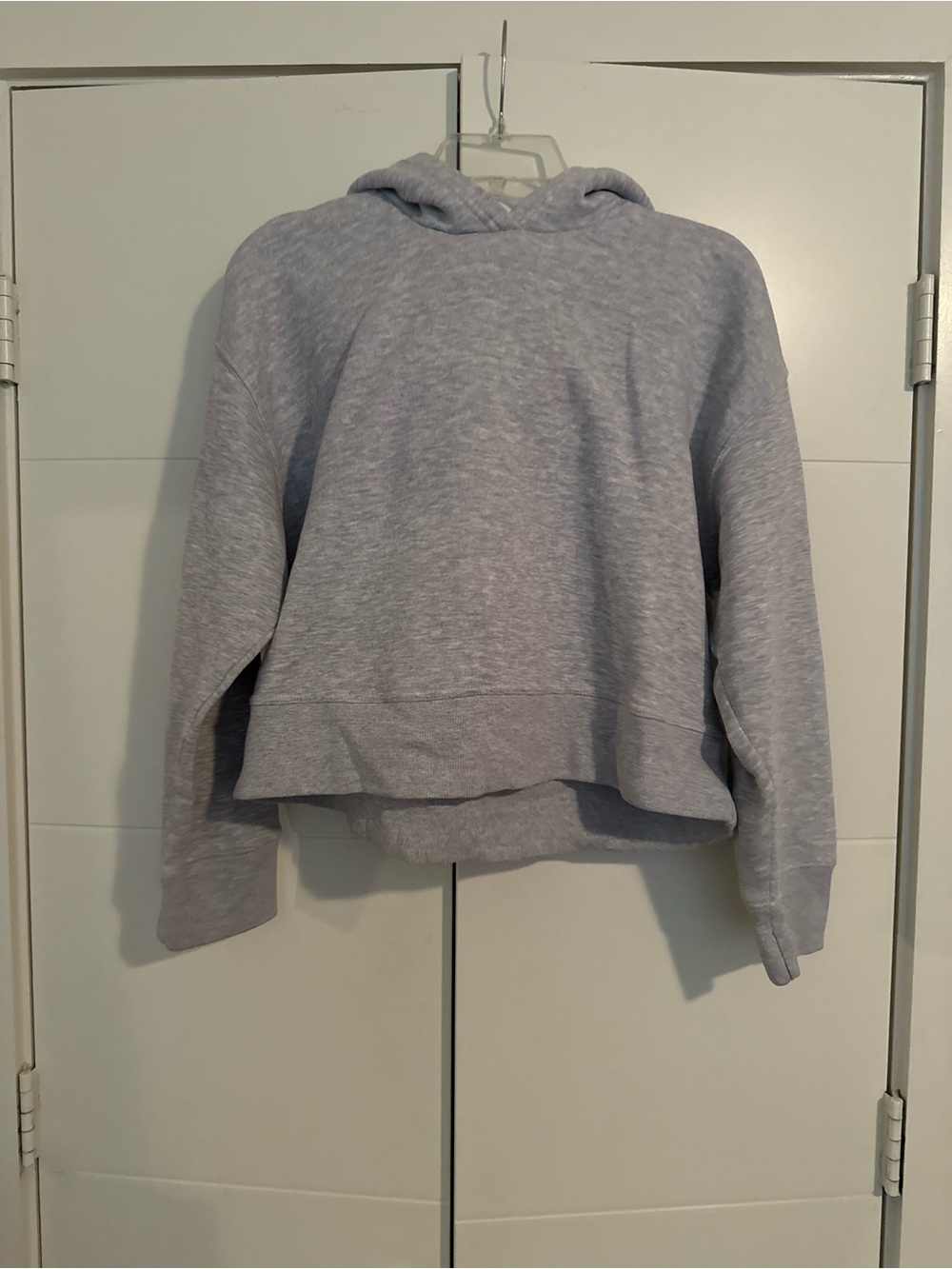 Zara Light Heather Gray Cropped Hoodie